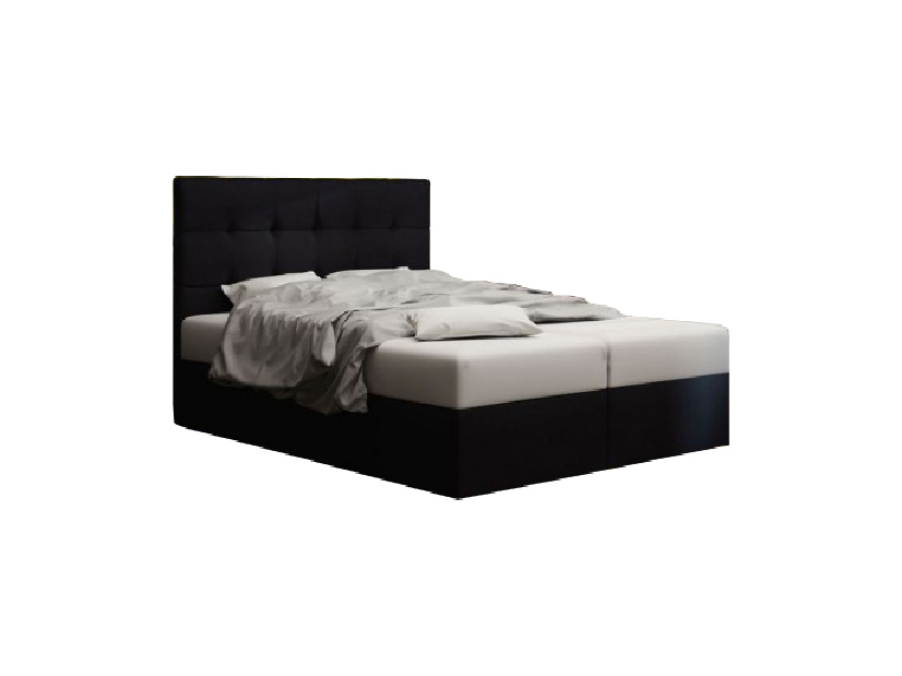 Bračni krevet Boxspring 160 cm Duel 2 Comfort (crna) (s madracem i prostorom za odlaganje)