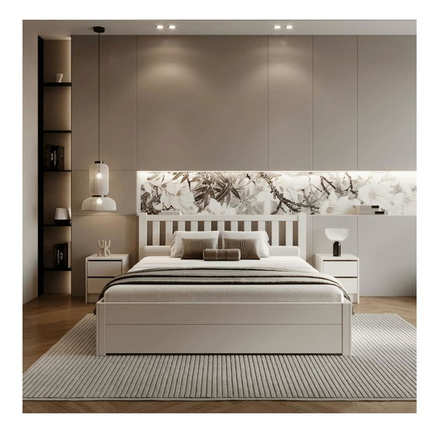 Franciaágy 140 cm Luciusa (fehér) 