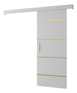 Ușă glisantă 90 cm Sharlene IV (alb mat + alb mat + auriu) *vânzare stoc