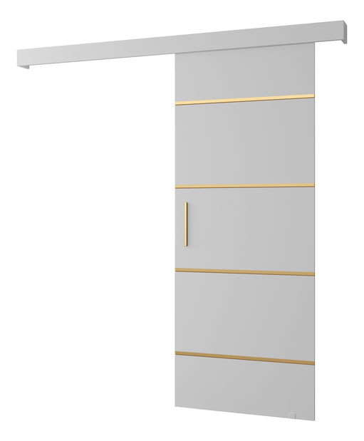 Klizna vrata 90 cm Sharlene IV (bijela mat + bijela mat + zlatna)