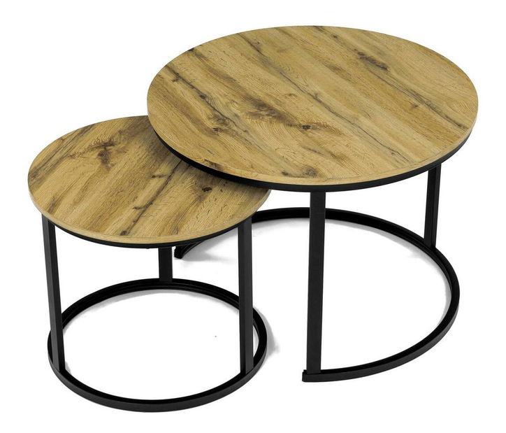 Set 2 konferenčných stolíkov Conjugar (dub divoký)