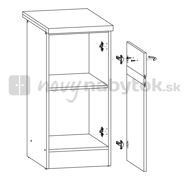 Dulap inferior de bucătărie Junona line D1D/40/82/P (Stejar sonoma + Wenge)