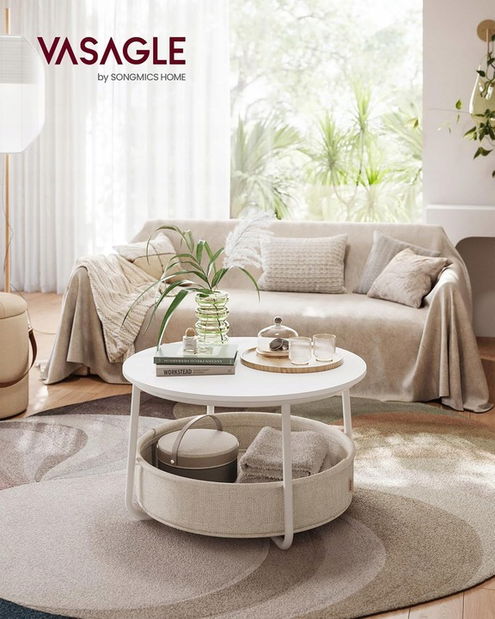 Konferenčný Stolík Lassero (biela + béžová)