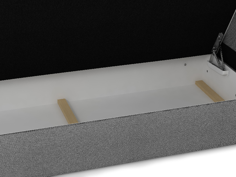 Bračni krevet Boxspring 180 cm Porto (siva) (s madracem i prostorom za odlaganje)