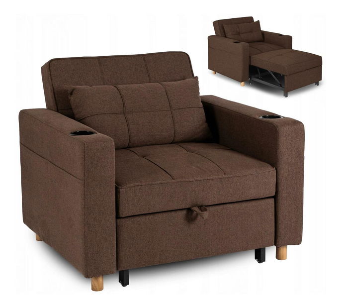 Széthúzható fotel Suspendida (barna) 