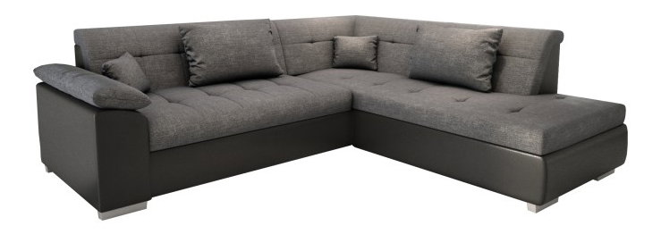Rohová sedačka Leander (P) (čierna)