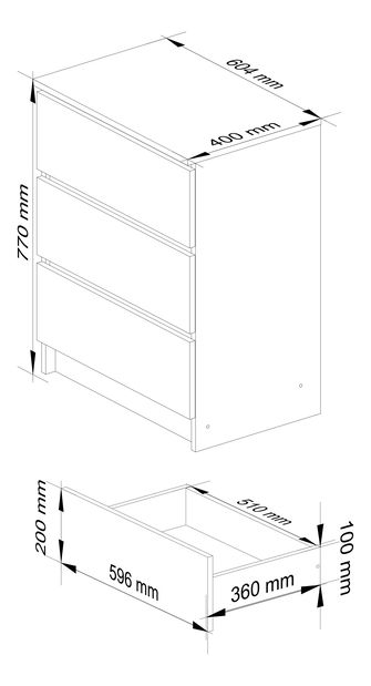 Comodă Kalista II (Alb)