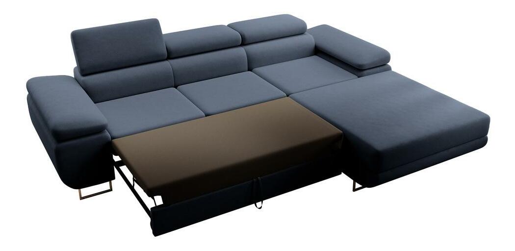 Kutna garnitura Grande (D) (plava + krom)