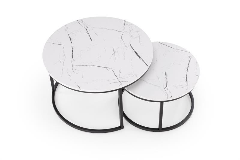 Set 2 buc. măsuțe de cafea Jacarta (alb + negru)