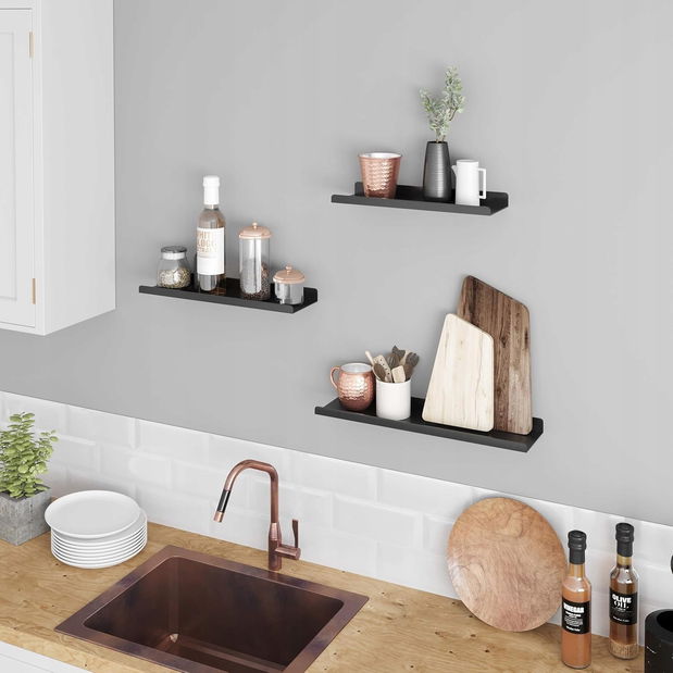 Set 3 rafturi Loftora (negru) *lichidare de stoc