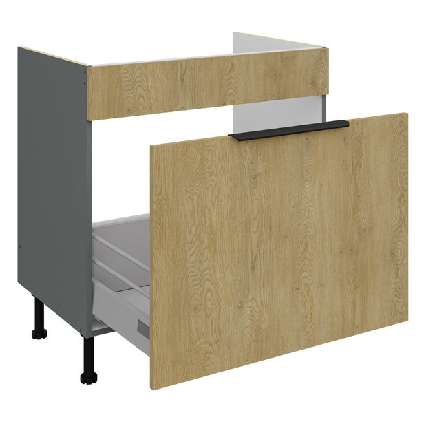 Dolná kuchynská skrinka pod drez Carminia 80 ZL 1S BB PREMIUM BOX (dub cremona + antracit)