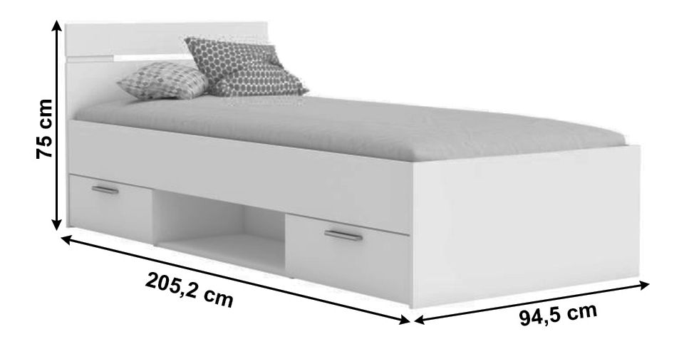 Jednolôžková posteľ 90 cm Myriam (dub sonoma)(bez matraca a roštu)