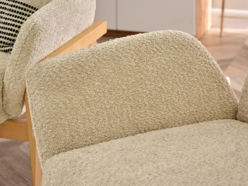 Relaxačné kreslo Laopas (béžová + dub)