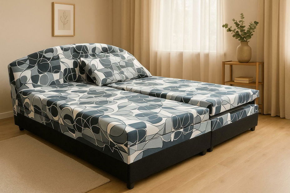 Franciaágy 180 cm Velvet (habszivacs matracokkal)