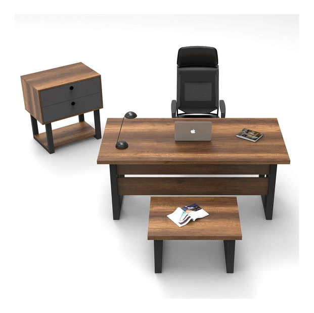 Set mobilier birou Minnie 8 (nuc baroc + antracit)