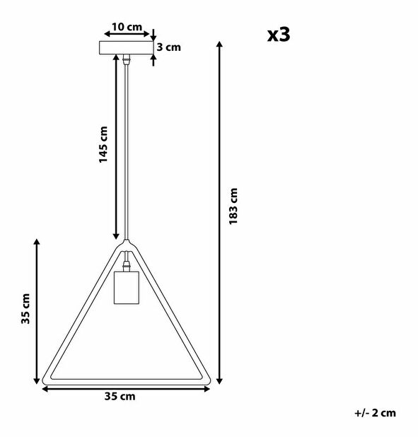 Set 3 buc lămpi suspendate JURTA (metal) (maro)