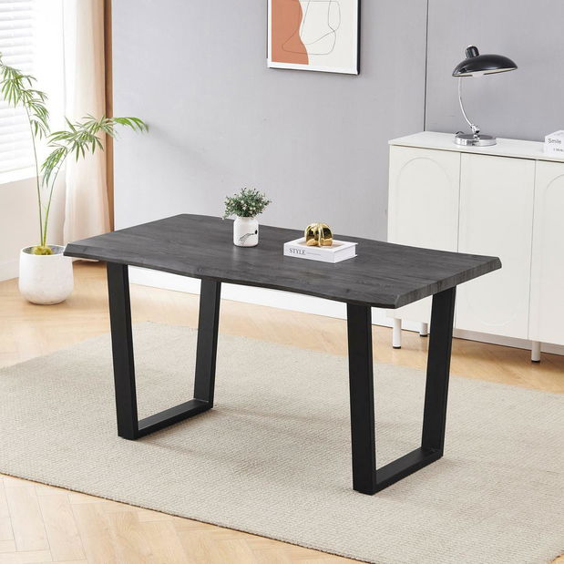 Masă sufragerie Hombros 1 (stejar gri) (pentru 4 persoane)