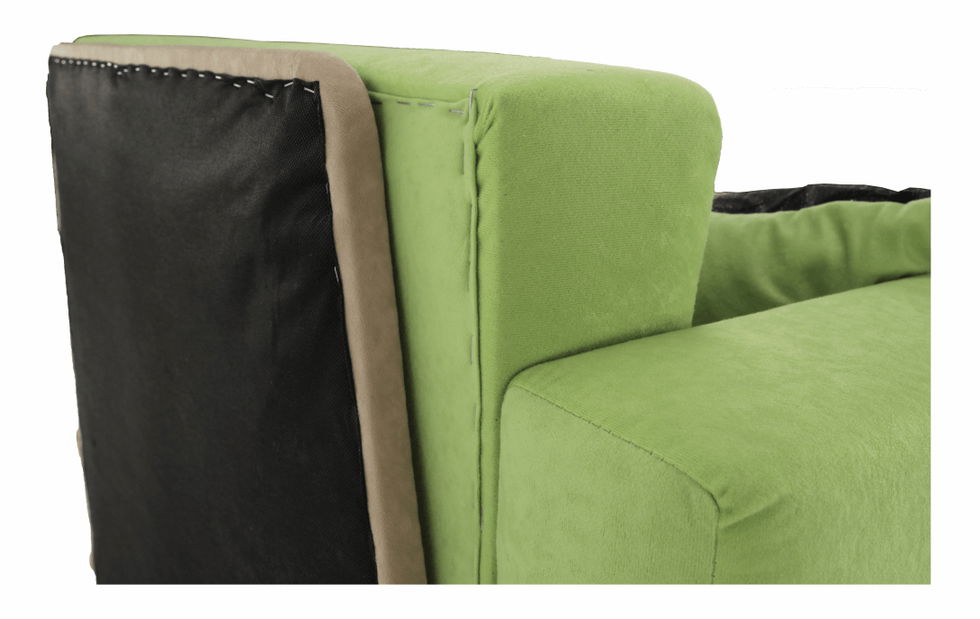 Gyerek kanapé Kubošík zöld + bézs (B)