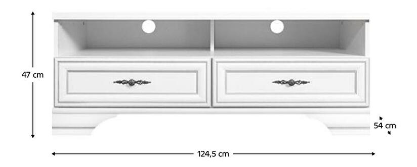 TV stolík + skrinka Kuito RTV2S (alpská biela)