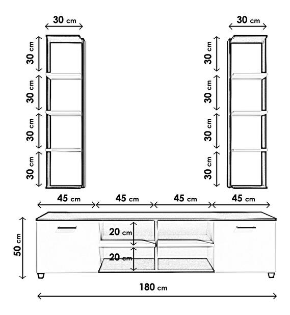 Mobilier living Leviathan 512 (Negru + Alb)