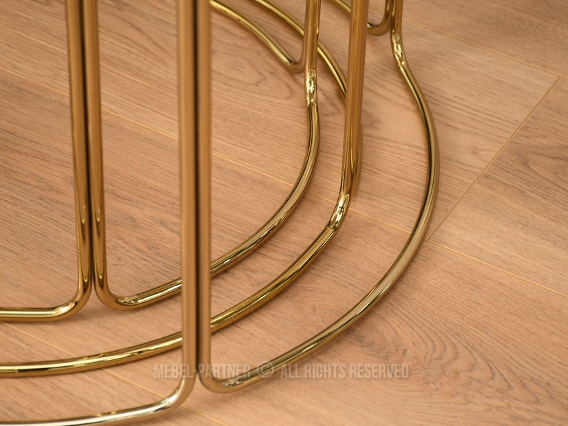 Konferenčný stolík Belianni Zest (biely mramor + zlatá)