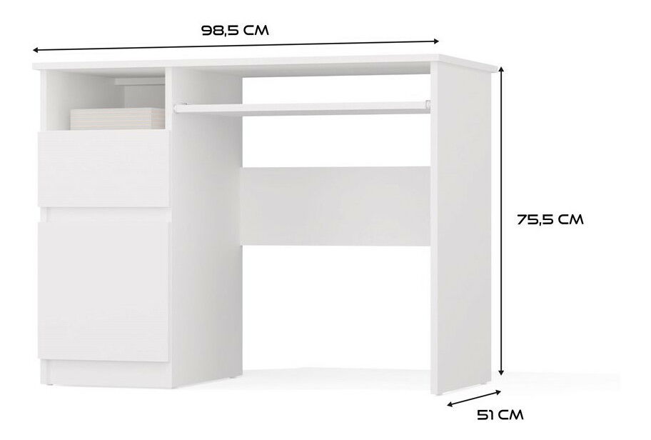 PC stolík Promovera 1 (biela) (L)