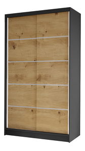 Ormar za garderobu Delana IV (crna + hrast artisan)