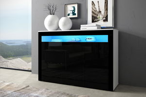 Dulap Sonia Alb + Negru lucios