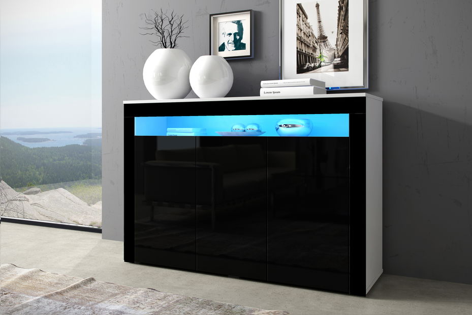 Ormarić Sonia bijela + sjaj crni 