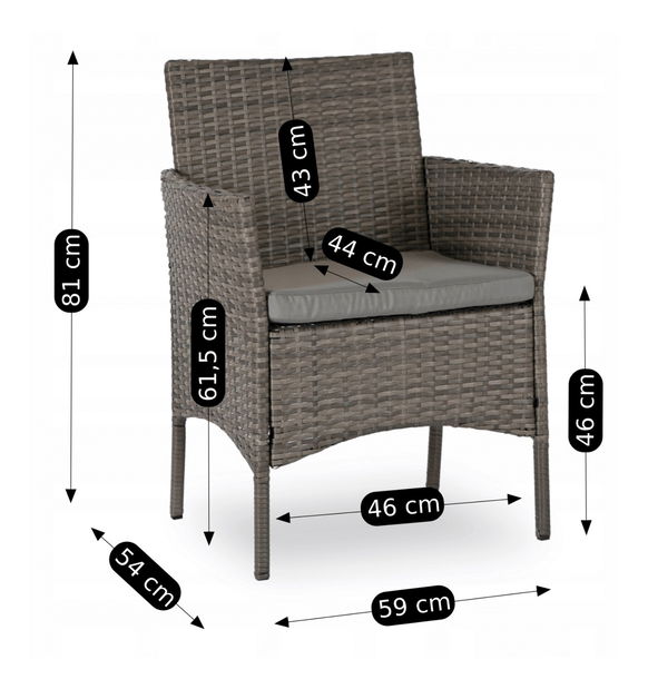 Záhradný set Manta (sivá) (pre 4 osoby)