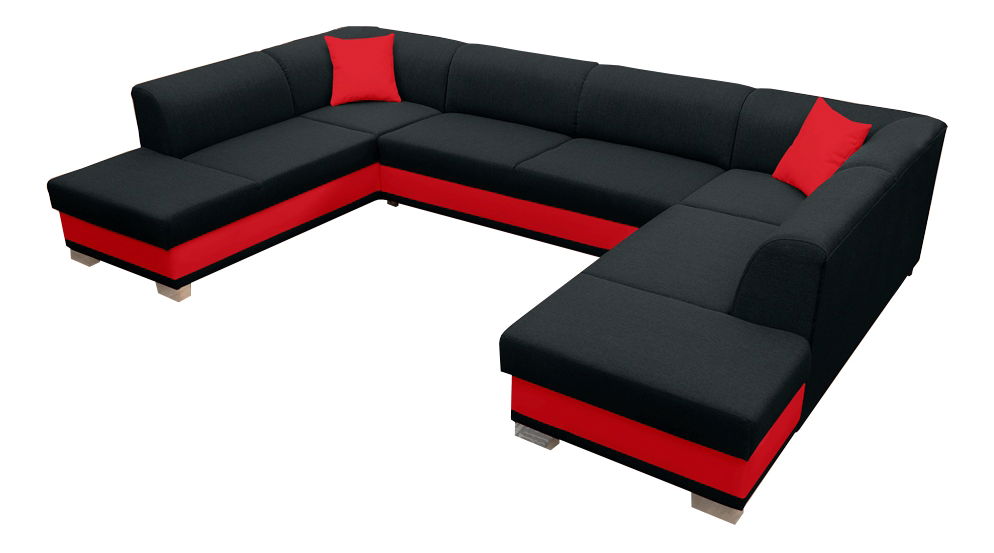 Colțar U Darcia (negru+Roșu) (D)