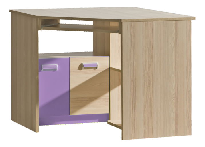 Rohový PC stolík Echo L11 fialová