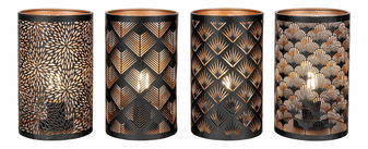 Suport lumânare LED 60 buc Nastelia (negru + cupru)