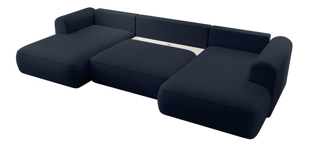 Rohová sedacia súprava v tvare U Olivo U (P) (modrá + čierna)