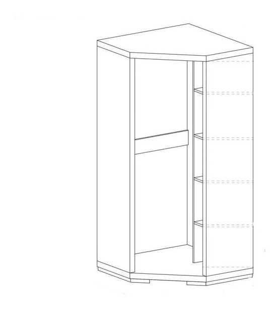 Rohová šatníková skriňa Vega 38 (dub santana svetlý)
