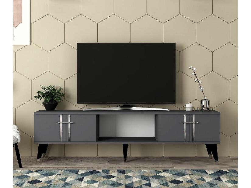 TV asztal/szekrény Pebine 2 (antracit + ezüst) 