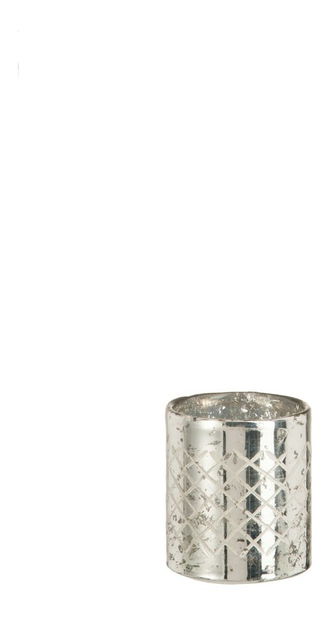 Svietnik Jolipa Na čajovú sviečku (8x8x9cm) (Strieborná)
