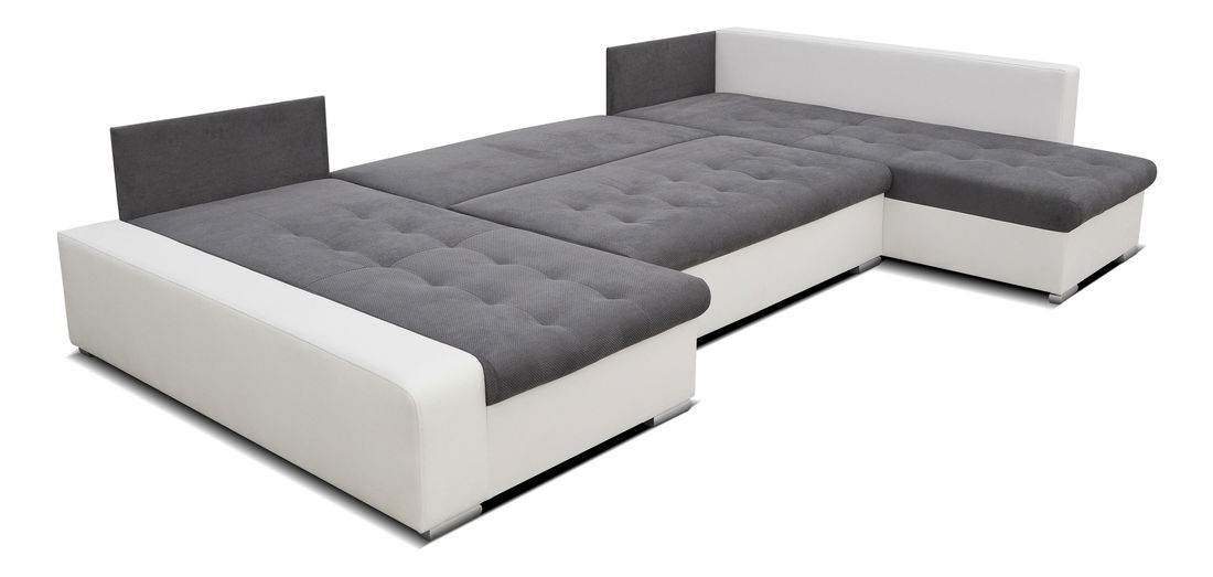 U-alakú sarok kanapé Nomia (szürke + fehér) (J)