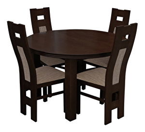 Set sufragerie (pentru 4 persoane) Rowan RK36 (nuc + ciocolățiu)
