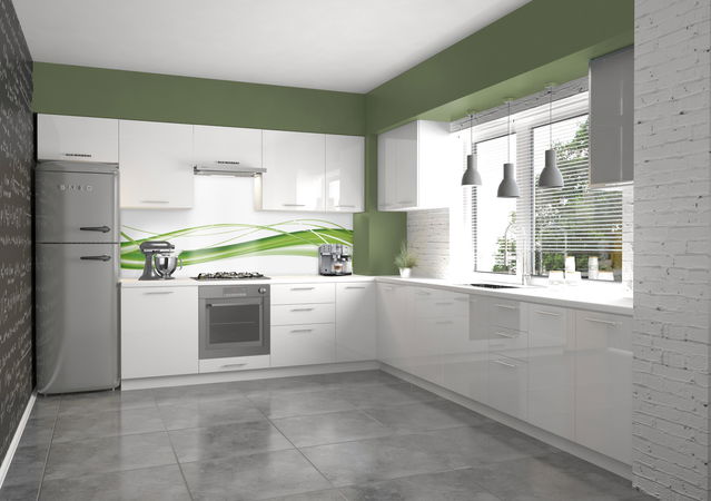 Kuhinja Verlene 4 (bijeli sjaj + bijela)