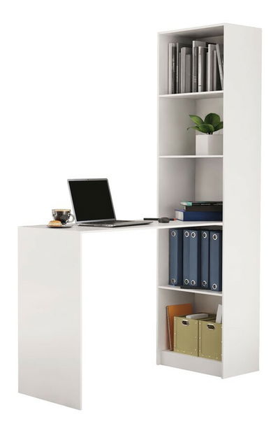 Masă PC cu raft Refarencios 1 (alb)