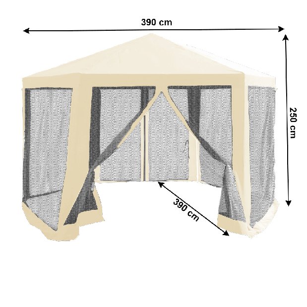 Kerti pavilon Rhoda (bézs + fekete)