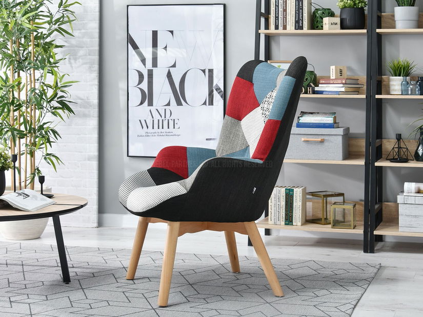 Fotelja Nutri (patchwork + bukva)