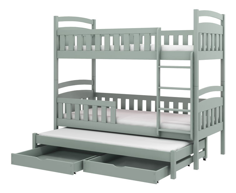 Detská posteľ 90 x 190 cm ANNETT (s roštom a úl. priestorom) (grafit)