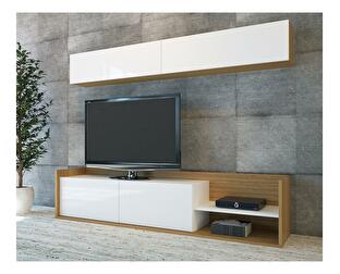 Mobilier living Kalen (Alb + teak) 