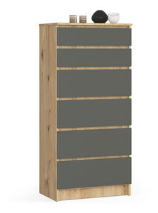Comodă Kalista III (Stejar artisan + Gri)