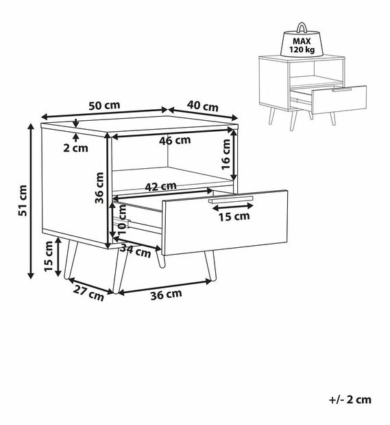 Noptieră INUMO (negru)