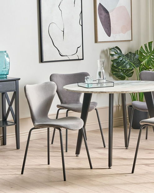 Set 2 ks jedálenských stoličiek Baylor (sivá + čierna)