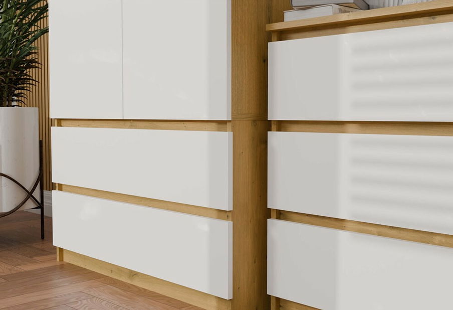 Šatníková skriňa Musecalo 1 (dub artisan + biela)