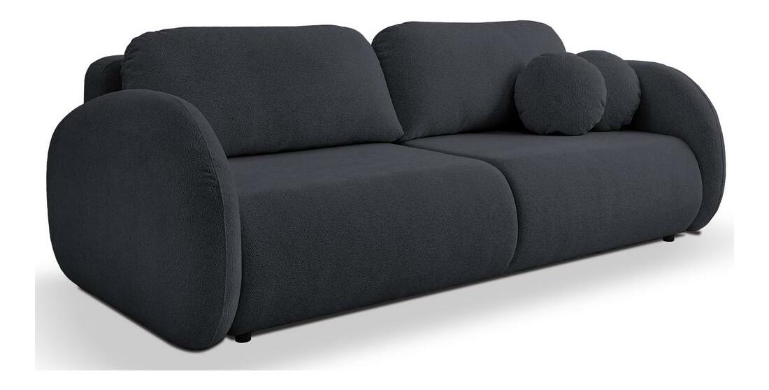 Pohovka trojsedačka Ovalia (tmavosivá + čierna)